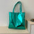 Spacious Glossy Metallic Finish Top-handle Tote Bag