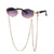 Diamond Shaped Metal Frame Women's Sunglasses with Chain