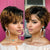 Vibrant Two-Tone Ombre Pixie Cut Hair Wig with Bangs
