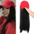 Women's Sporty Cap with Long Straight Hair Extensions