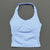 Solid Color Padded Activewear Halter Top for Women