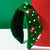 Festive Green and Red Headband for Holiday Celebrations