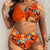 Fun Summer Flower Pattern Plus Size Swimwear Bikini Sets