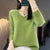 Winter Fashion V-Neck Long Sleeve Wool Sweater for Women