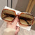 Retro Y2K Style Color Block Oversized Square Sunglasses