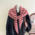 Striped Wrap-around Triangular Shawl Scarf for Women’s Fashion