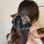 Vintage Plaid Pattern with Beautiful Beaded Bow Accent Hair Clips