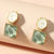 Women's Asymmetry Water Ripple Square Dangle Earrings