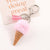 Mini & Fluffy Pom Pom Ice Cream Keychains with Tassel