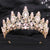 Sparkling Gold Color Royal Queen Rhinestone Crown for Women