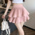 Double Layered Women’s Elastic High Waist Ruffled Mini Skirt