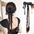 Stylish 18-inch Bow Claw Clip Ponytail with Double Twist Long Braid