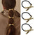 Stylish 3pcs Geometric Metal Charm Elastic Hair Ties