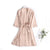 Women's Plain Color 3/4 Sleeve Belted Faux Silk Bathrobe