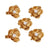 5pcs Elegant Golden Flower Hair Forks with Faux Pearl Accent