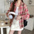 Women's Long Sleeve Collared Button Up Oversized Plaid Flannel Shirt