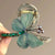 Retro Glam Embroidered Butterfly Hair Claws with Sparkling Rhinestones