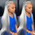 Vibrant Aqua Blue Color Straight and Wavy Texture Hair Wigs