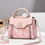 Intricate Pattern Metal Swan Embellishment Top Handle Shoulder Bag