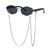 Diamond Shaped Metal Frame Women's Sunglasses with Chain