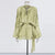 Glamorous Women's Puff-Sleeve Ruffle Hem Dress with Tie Neckline