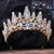 Sparkling Gold Color Royal Queen Rhinestone Crown for Women