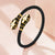 Genuine Leather Braided Double Snake Head Cuff Bangles