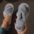 Warm and Fluffy Faux Fur Criss Cross Strap Indoor Slippers