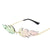Rimless Women's Summer Must-Own Sunglasses with Fire Flame Design