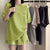 Loose Preppy Short Sleeve T-shirt and Shorts Matching Set