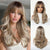 Layered Long Straight Hair Wigs with Fluffy Layers and Curtain Bangs
