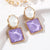 Women's Asymmetry Water Ripple Square Dangle Earrings
