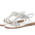 Rhinestone Decor Flat Sandals with Elastic Ankle Strap