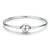 Fine Sterling Silver Heart Charm Women's Bangle Bracelets