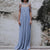 Elegant-looking Braided Ropes Shoulder Straps Backless Long Dress