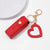 Portable PU Leather Lipstick Protective Keychain Holder with Mirror