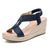Women's Espadrille Wedge Sandals with Woven Design & Elastic Slingback