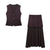 Women's Knitted Sleeveless Vest Top and Maxi Skirt Set