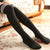 Warm and Chic Solid Color Thigh High Striped Women's Socks