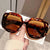 Retro Y2K Style Color Block Oversized Square Sunglasses