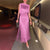 Dazzling Dual-Set Women's Evening Dress with Tassel Embellishments