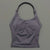 Solid Color Padded Activewear Halter Top for Women