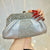 Rhinestone-Studded Handheld Evening Bag with Detachable Chain Strap