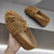 Women's Flat Genuine Leather Slip-on Fringe Loafer Shoes