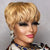 Bright Colored Short Pixie Cut with Bangs Hair Wigs