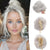 Bright Multicolor Claw Clip-In Mini Doughnut Bun with Drawstring