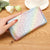 Trendy Metallic Leopard Pattern Long Wallets with Zipper Closure