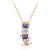 Enamel Glaze Teapot Cup Pendant Necklace for Women