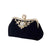 Delicate Rhinestone-Studded Flower Detail Party Clutch Bag