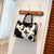 Women's Chic Winter Faux Fur Shoulder Bag with Cow Pattern